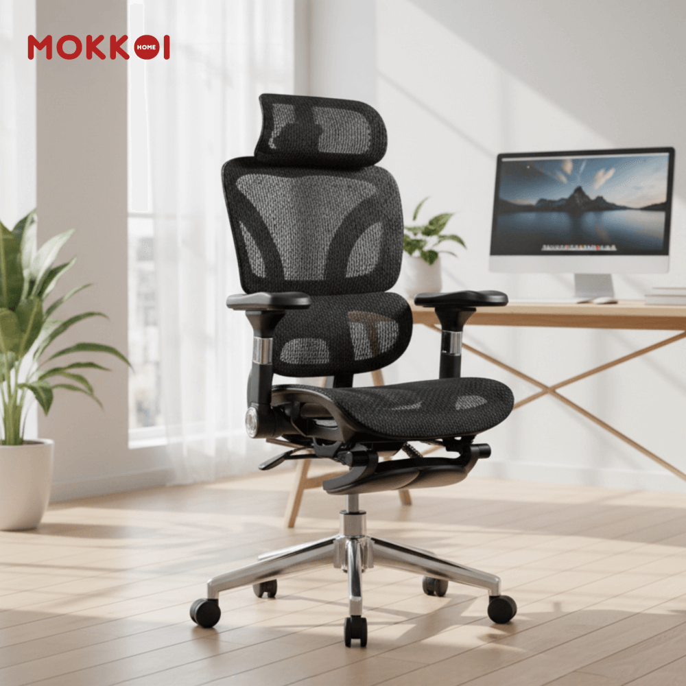 เก้าอี้ทำงานเพื่อสุขภาพ MOKKOI HOME รุ่น X - 300 FLOW PRO สีดำ ปรับที่วางแขนได้